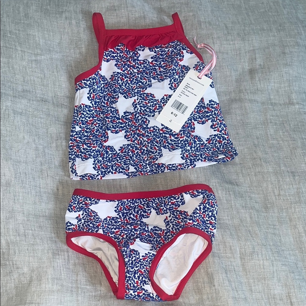 Vineyard Vines Red and Blue Swimsuit